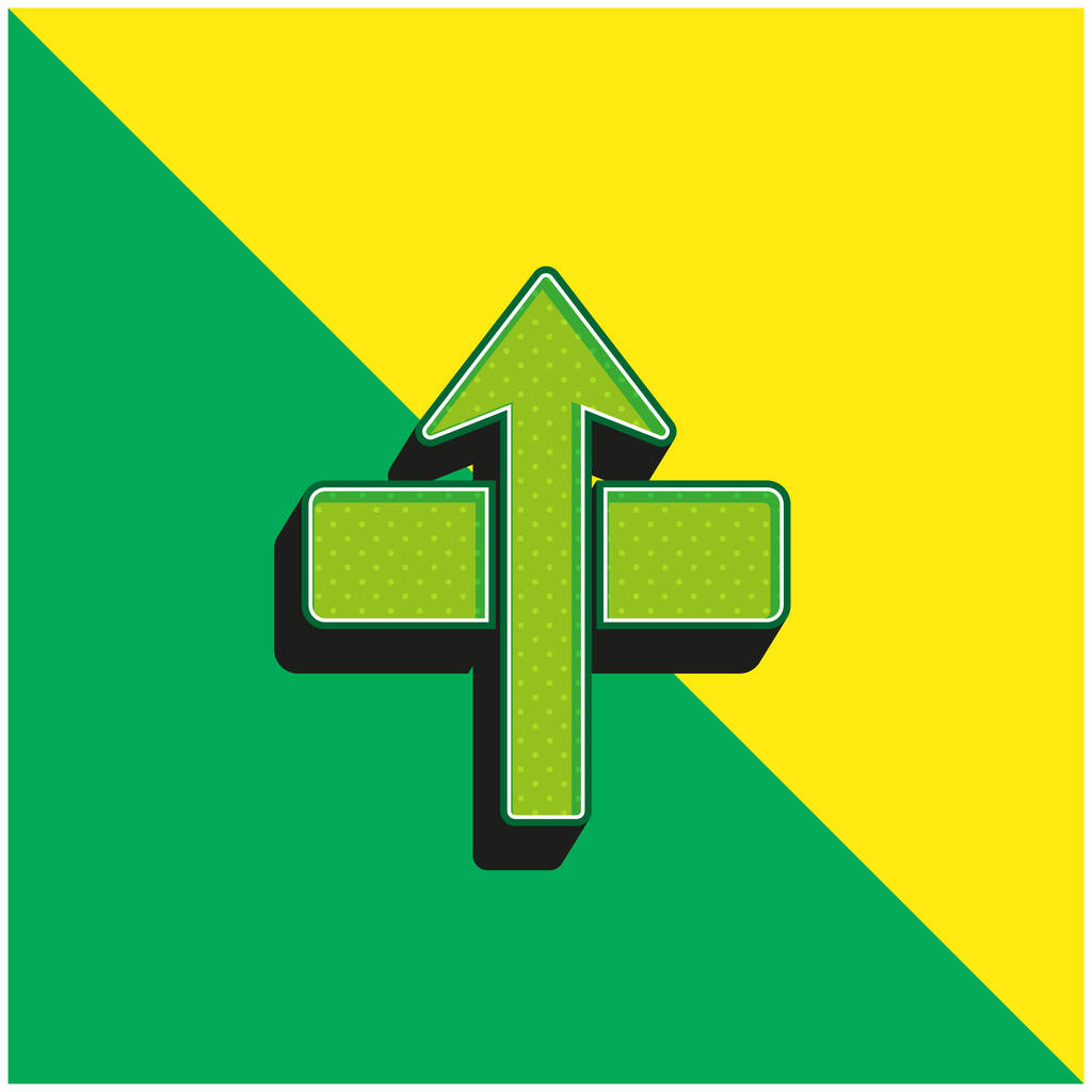 Стріла через зелений і жовтий сучасний 3d векторний логотип - Вектор, зображення