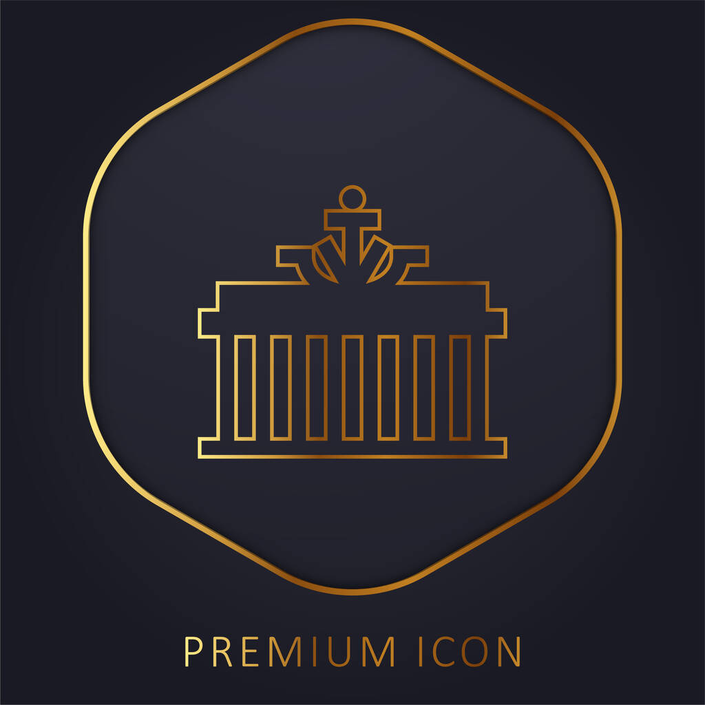 Braniborská brána zlatá linie prémiové logo nebo ikona - Vektor, obrázek