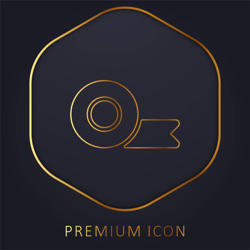 Cinta adhesiva línea dorada logotipo premium o icono - Vector, imagen