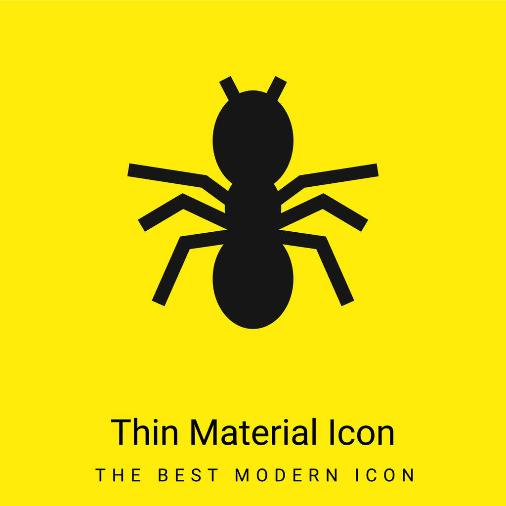 Mier Silhouet minimaal helder geel materiaal icoon - Vector, afbeelding