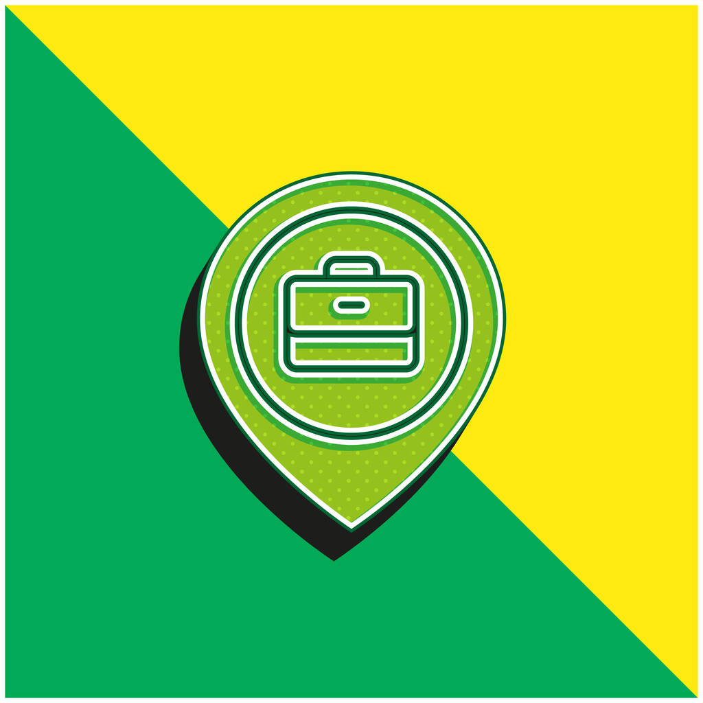 Adres Zielony i żółty nowoczesny ikona wektora 3D logo - Wektor, obraz