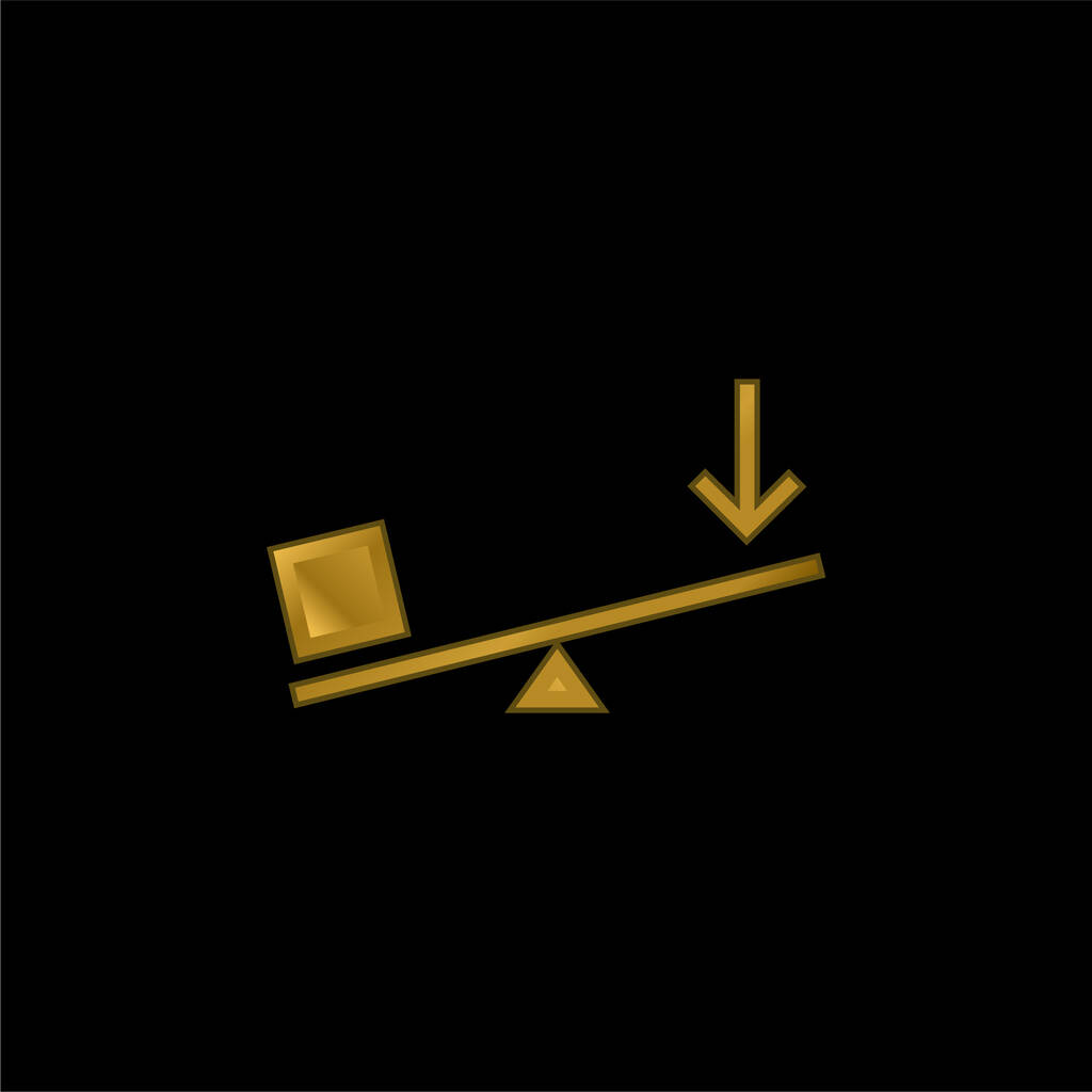 Балансировка данных позолоченный металлический значок или вектор логотипа - Вектор,изображение