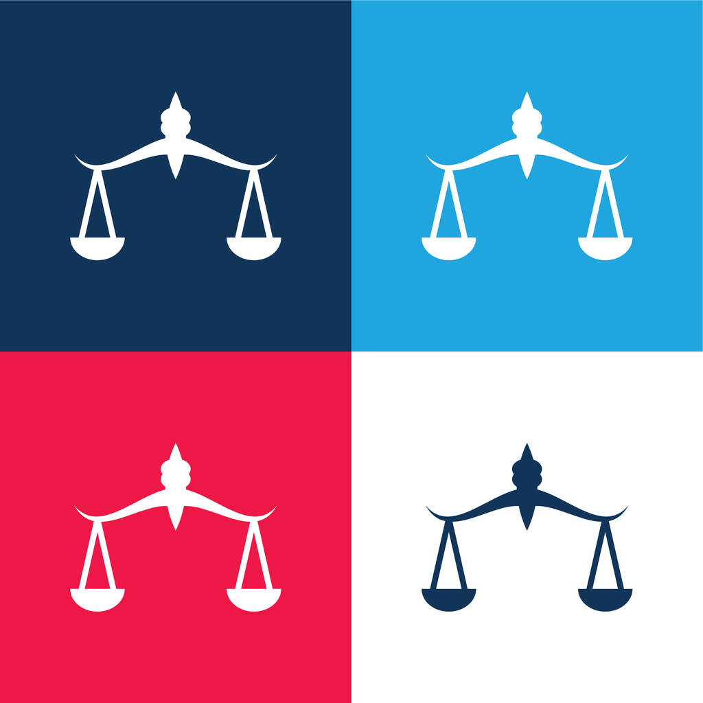 Balance blue and red four color minimal icon set - Vector, Image