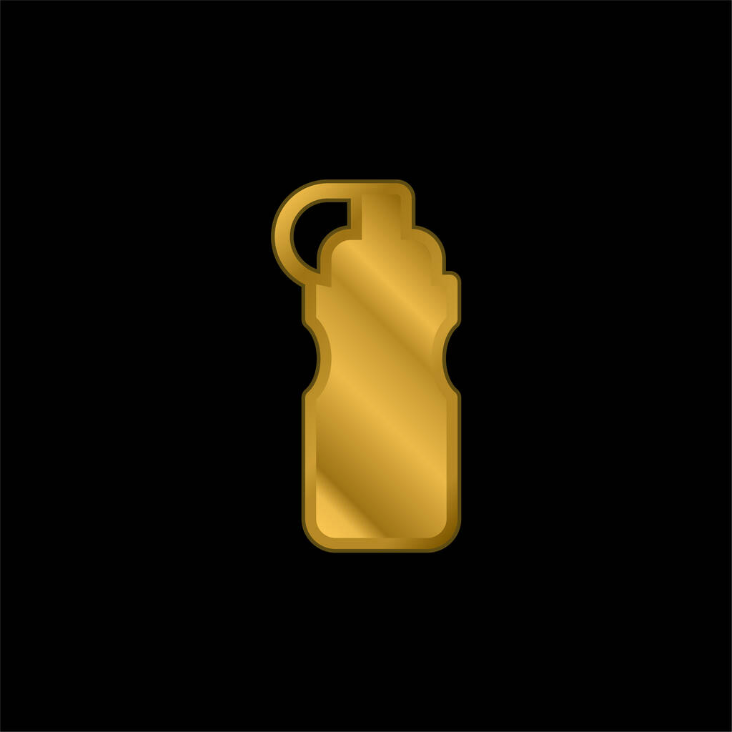 Şişe altın kaplama metalik simge veya logo vektörü - Vektör, Görsel