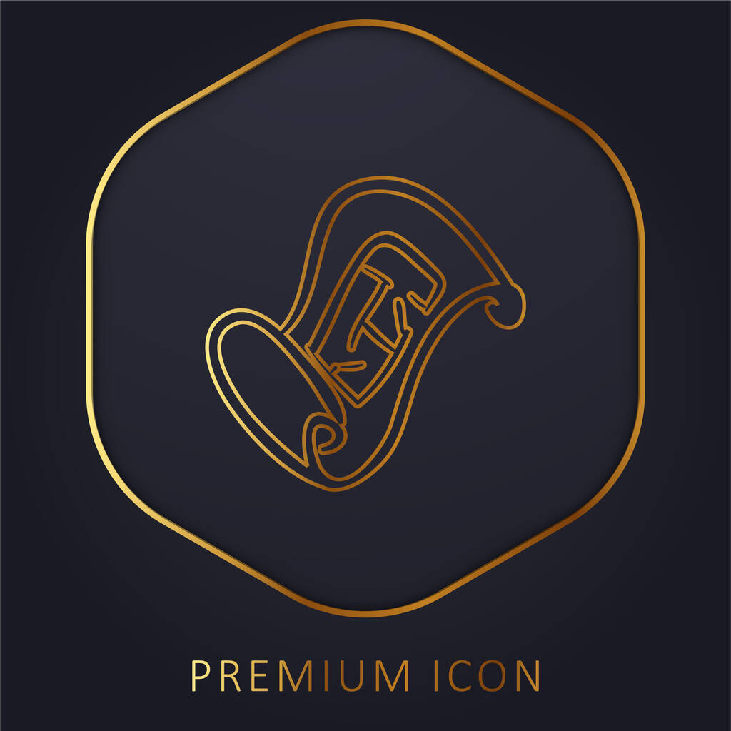 Blueprint Herramienta Dibujada a Mano línea dorada logotipo premium o icono - Vector, imagen