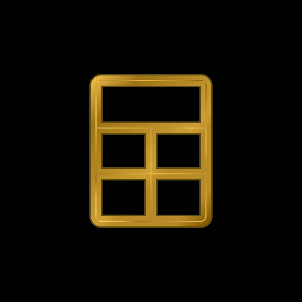 Duży układ złocony metaliczna ikona lub wektor logo - Wektor, obraz