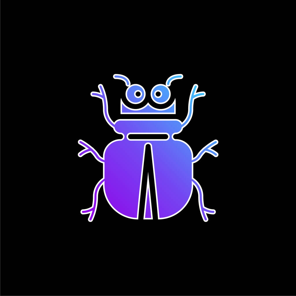 Escarabajo azul degradado icono del vector - Vector, imagen