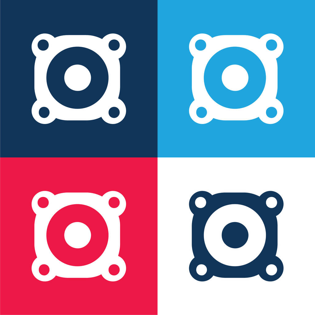 Amplifier blue and red four color minimal icon set - Vector, Image