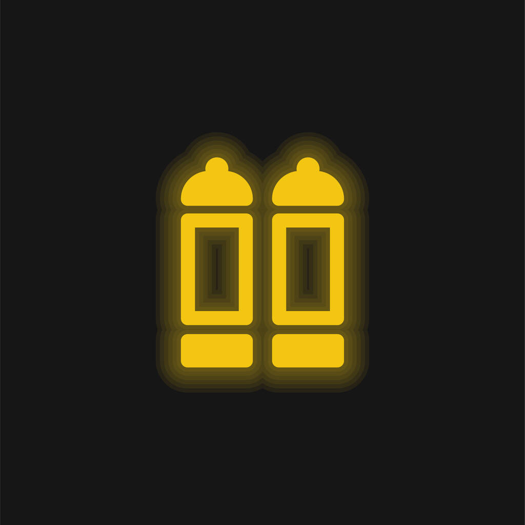Big Spice Rack žlutá zářící neonová ikona - Vektor, obrázek