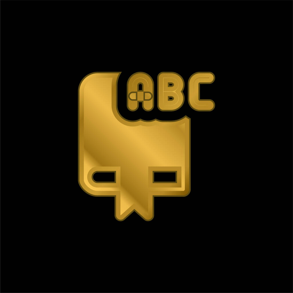 Alphabet gold plated metalic icon or logo vector - Vector, Image