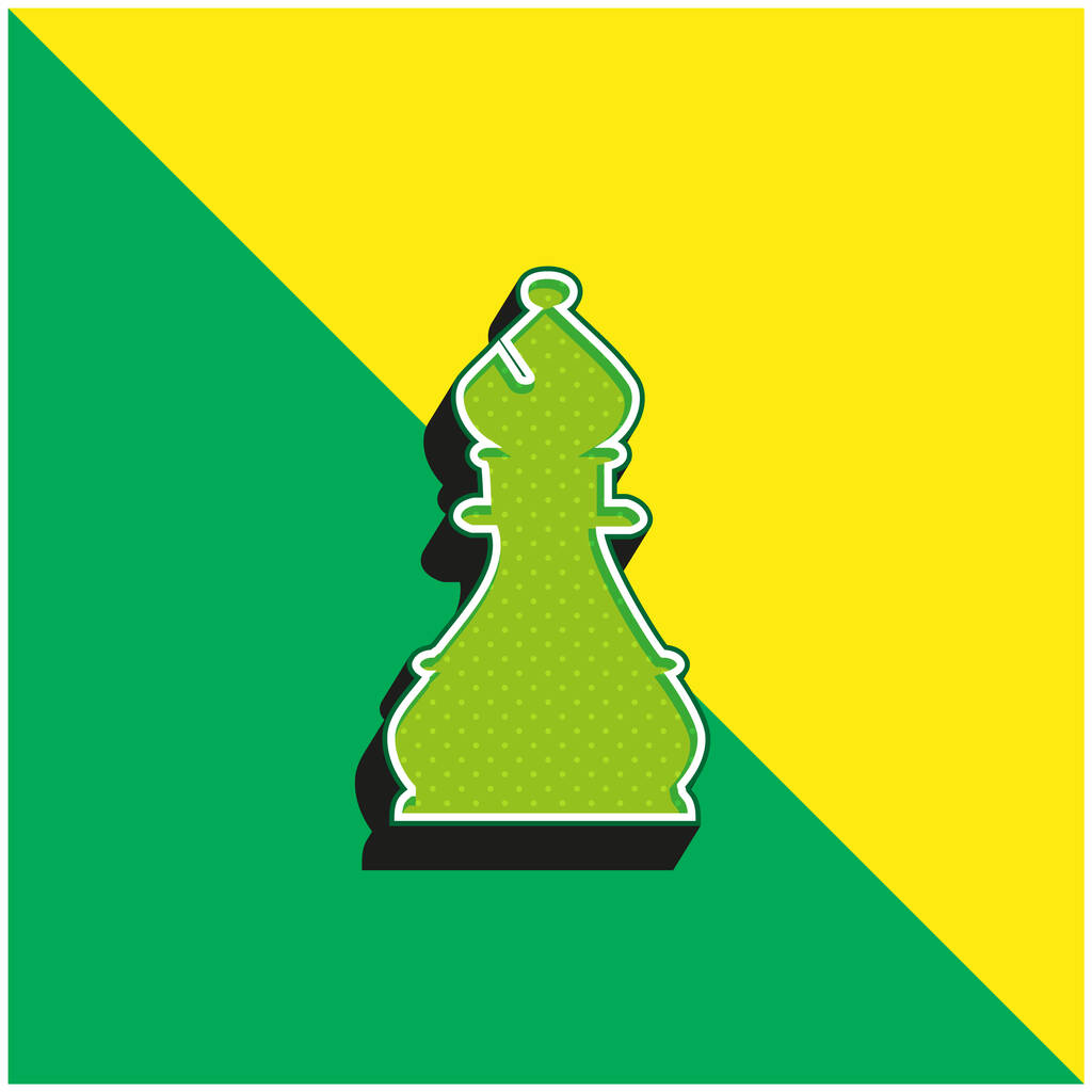 Єпископський шаховий шматок Зелений і жовтий сучасний 3d векторний логотип
 - Вектор, зображення