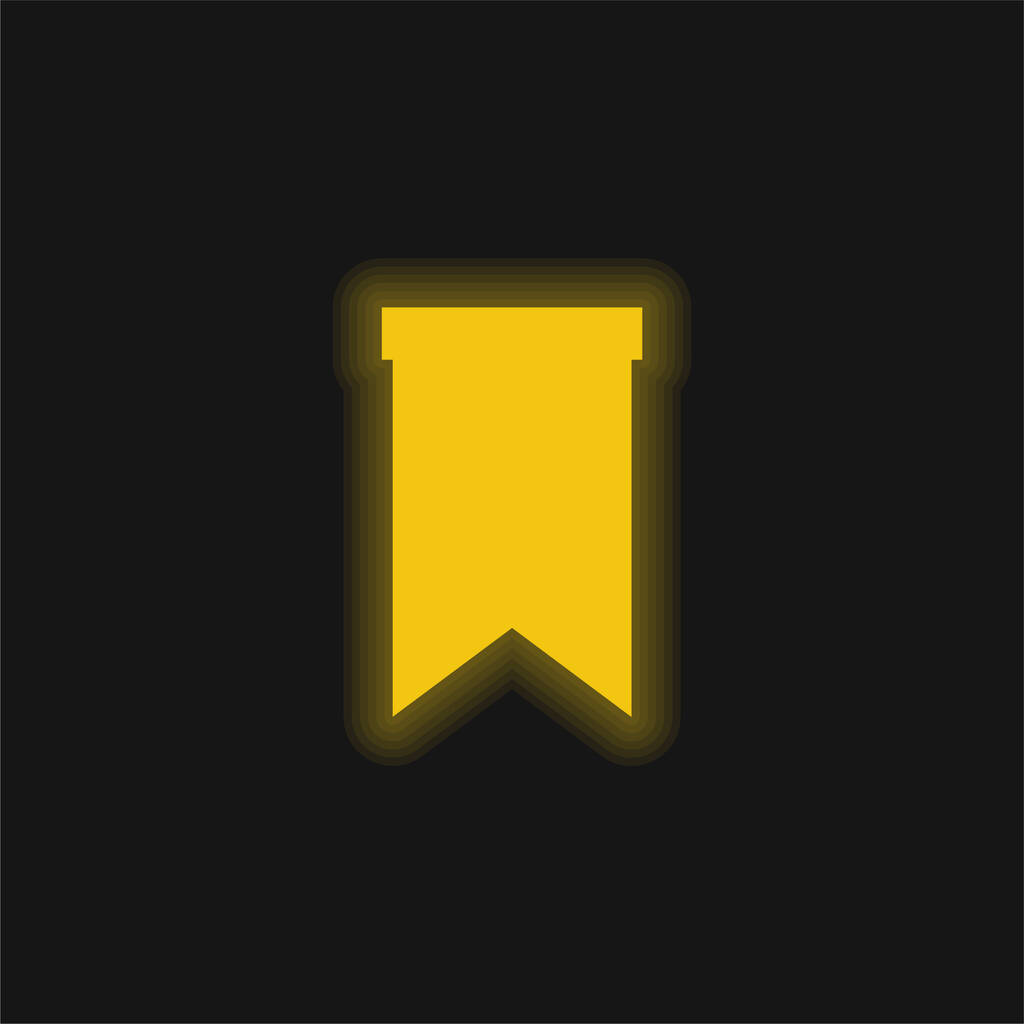 Закладка жовтого сяючого неонового значка
 - Вектор, зображення