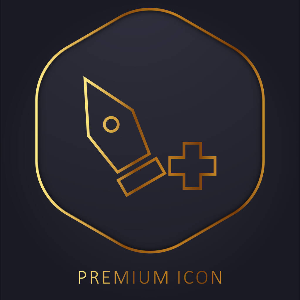 Adicionar Ponto linha dourada logotipo premium ou ícone - Vetor, Imagem