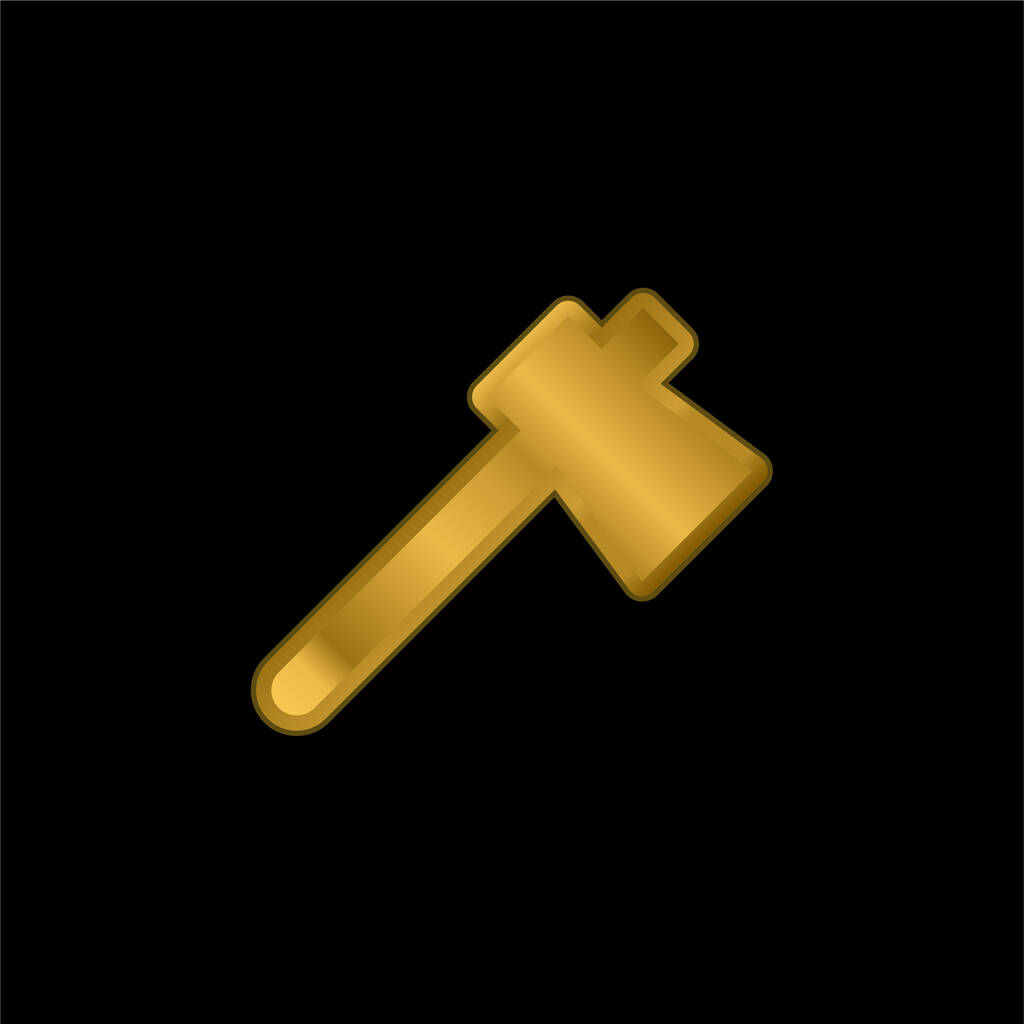 Balta altın kaplama metalik simge veya logo vektörü - Vektör, Görsel