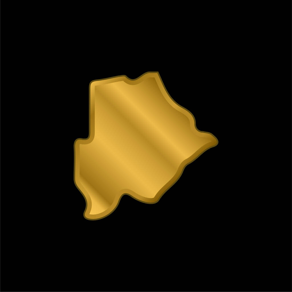 Botswana chapado en oro icono metálico o logo vector - Vector, imagen