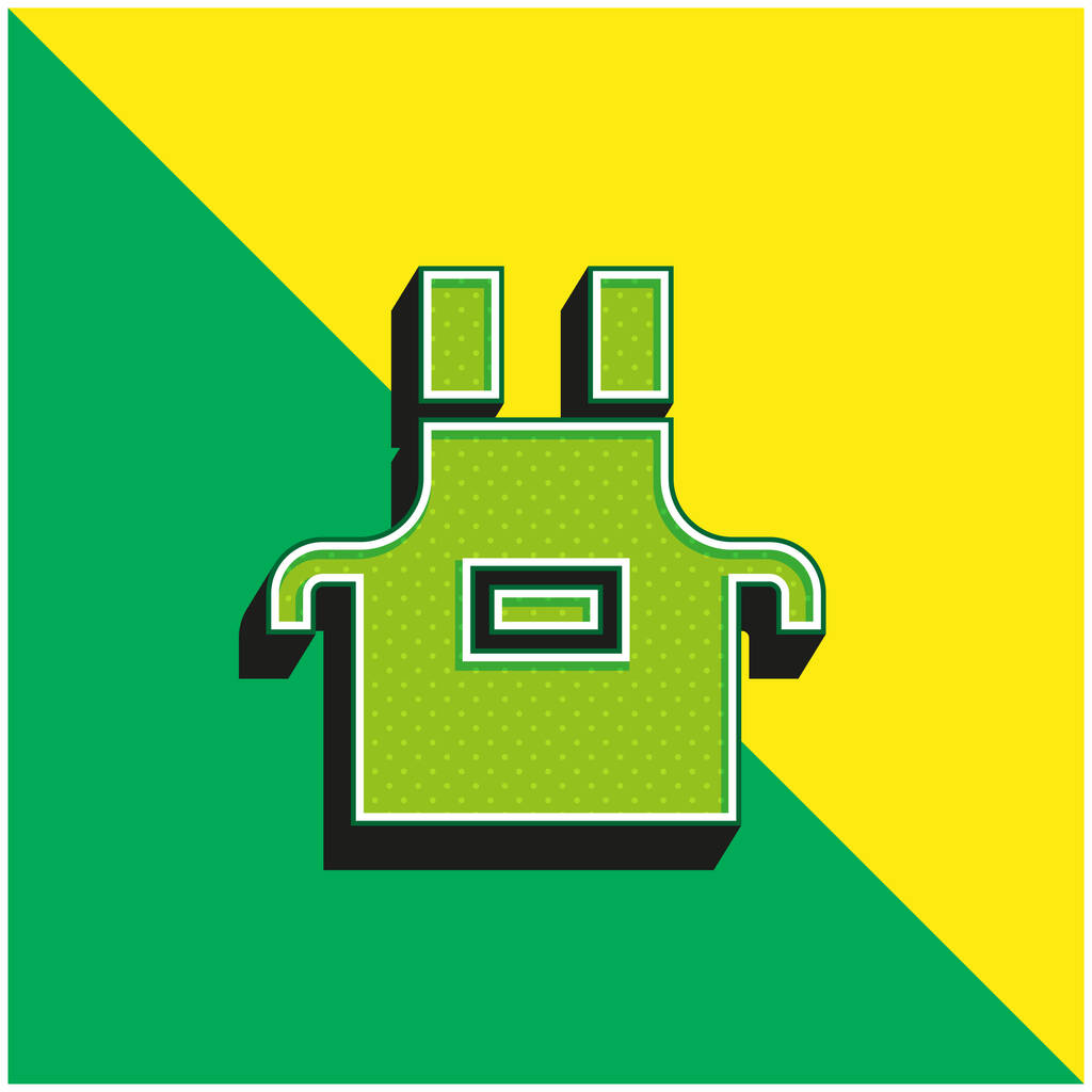 Apron Green and yellow modern 3d vector icon - Вектор, зображення