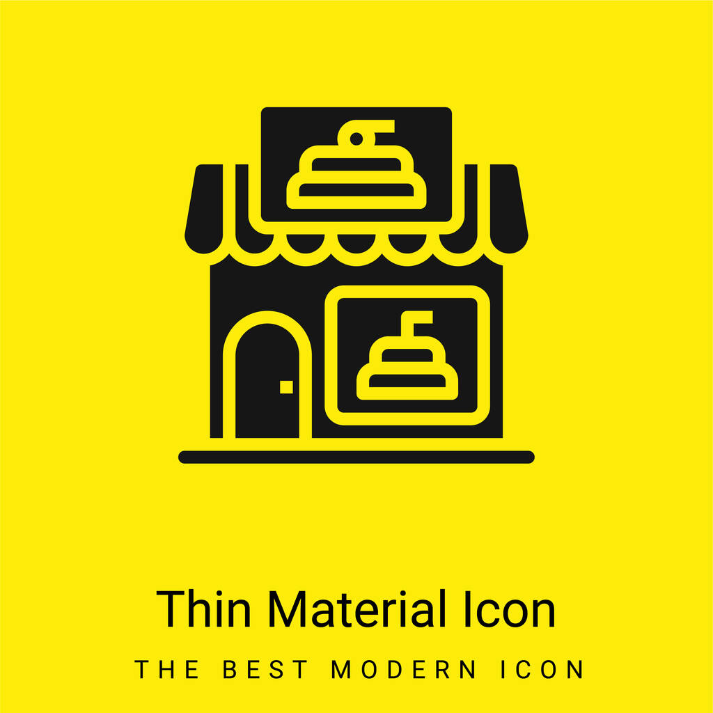 Boulangerie minimale icône matériau jaune vif - Vecteur, image