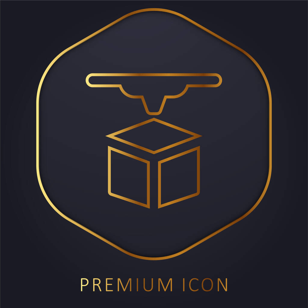 3D Drukarka złotej linii logo premium lub ikona - Wektor, obraz
