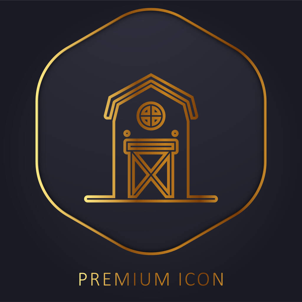 Stodoła złota linia logo premium lub ikona - Wektor, obraz