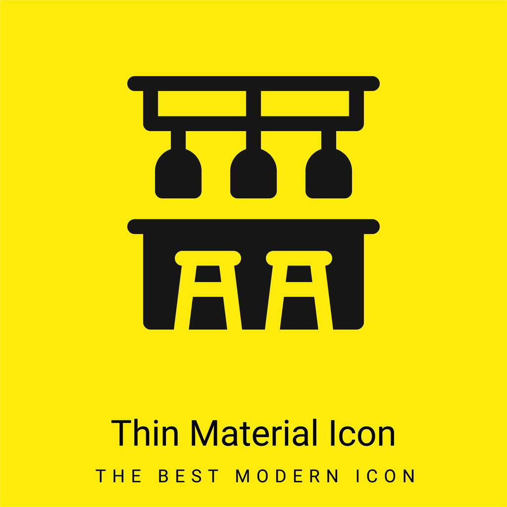 Bar Counter minimális fényes sárga anyag ikon - Vektor, kép