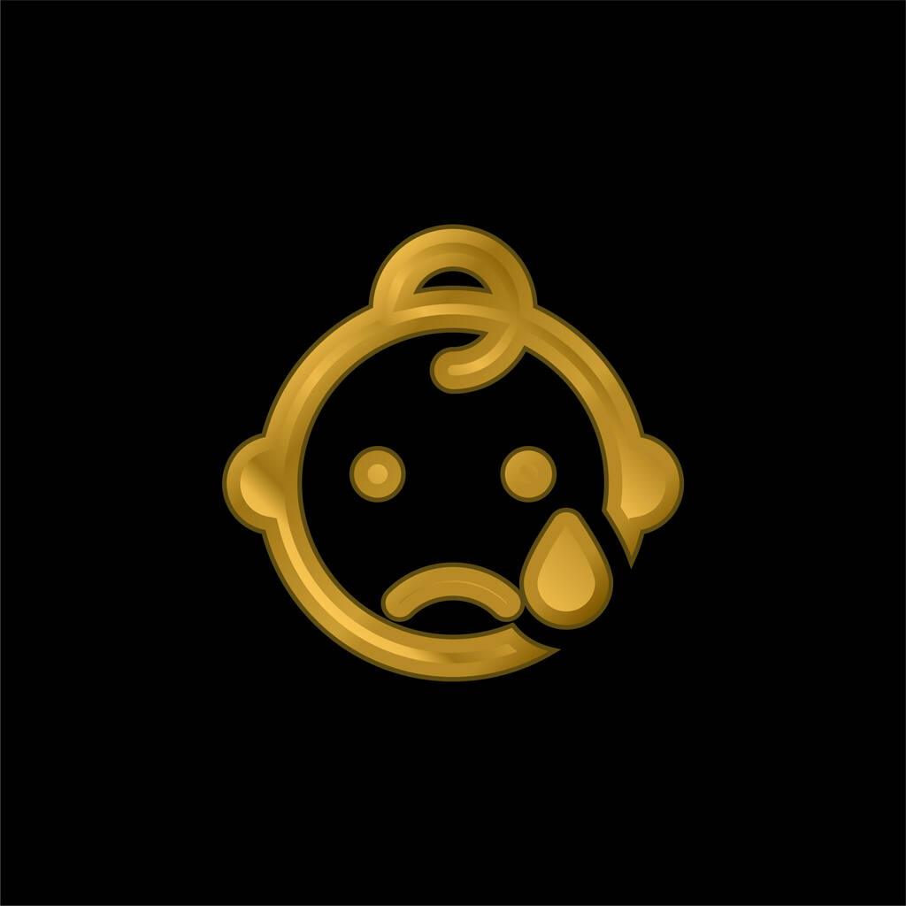 Złota ikona metaliczna lub wektor logo dziecka - Wektor, obraz