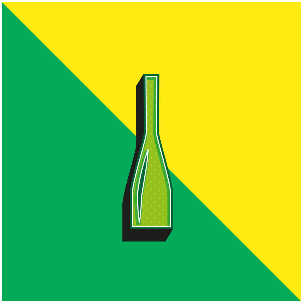 Bouteille noire Logo vectoriel 3d moderne vert et jaune - Vecteur, image