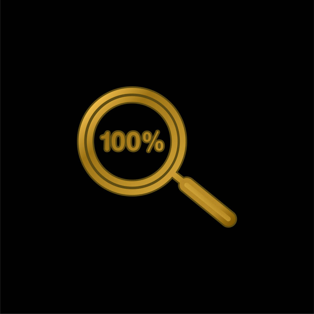 100% Zoom Simbolo placcato oro icona metallica o logo vettoriale - Vettoriali, immagini