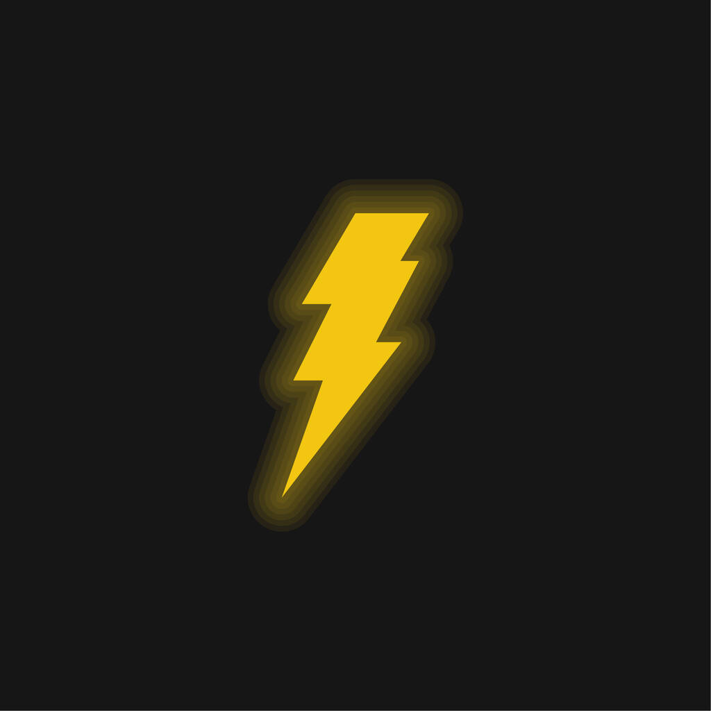 Bolt κίτρινο λαμπερό νέον εικονίδιο - Διάνυσμα, εικόνα