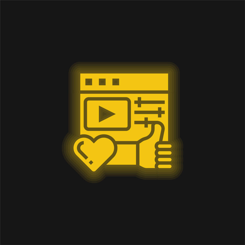 Appréciation jaune brillant icône néon - Vecteur, image