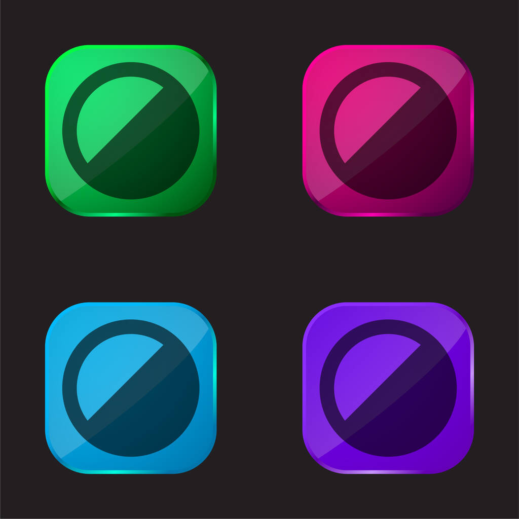 Ajuste icono de botón de cristal de cuatro colores - Vector, imagen