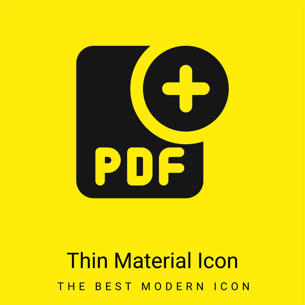 Προσθήκη minimal φωτεινό κίτρινο εικονίδιο υλικού - Διάνυσμα, εικόνα