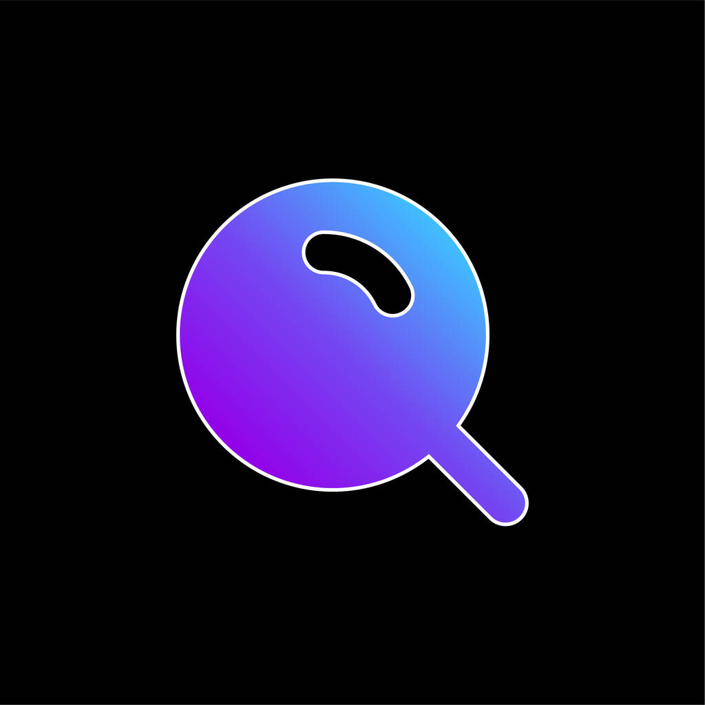 Grosse loupe avec icône vectorielle de dégradé bleu brillant - Vecteur, image