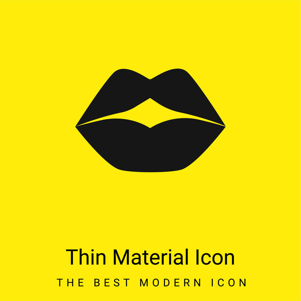 Big Lips minimális fényes sárga anyag ikon - Vektor, kép
