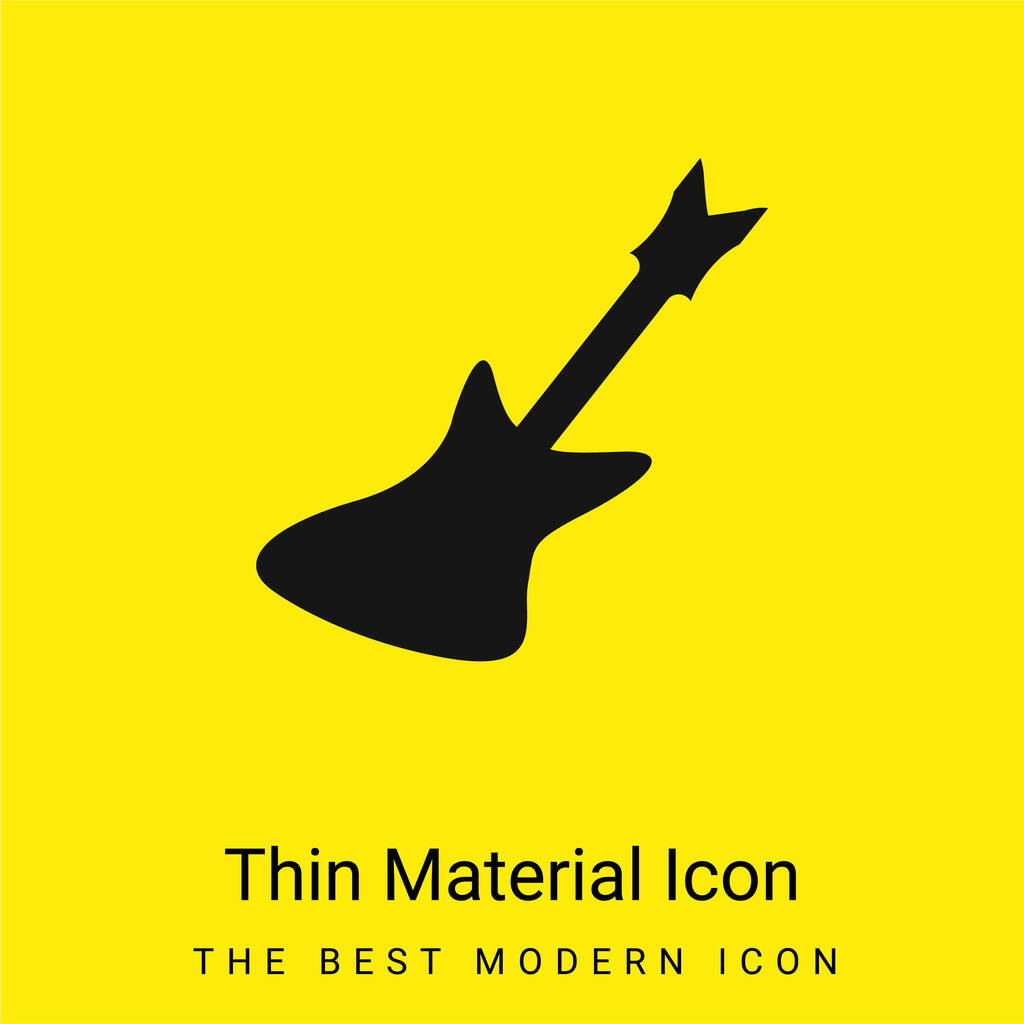Bajo Guitarra mínimo icono de material amarillo brillante - Vector, imagen
