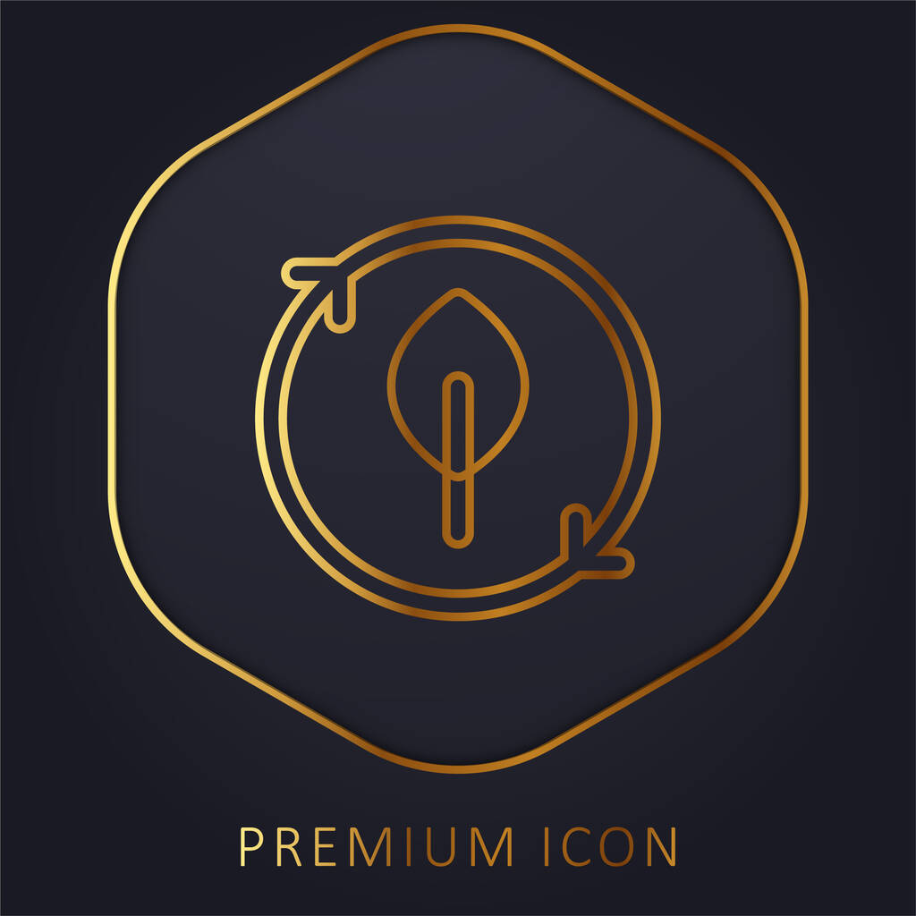 Bio línea de oro logotipo premium o icono - Vector, Imagen
