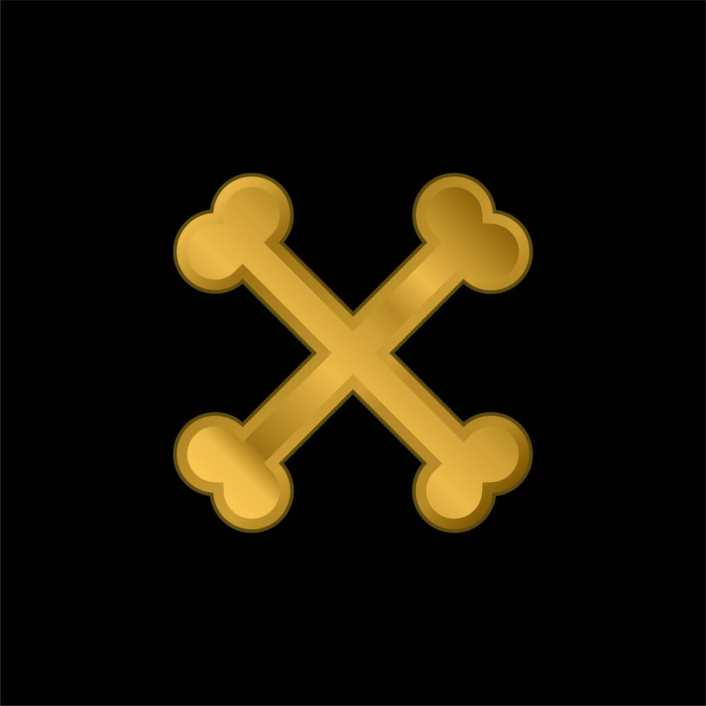 Кістки Хрестоподібні золоті металеві значок або логотип вектор
 - Вектор, зображення