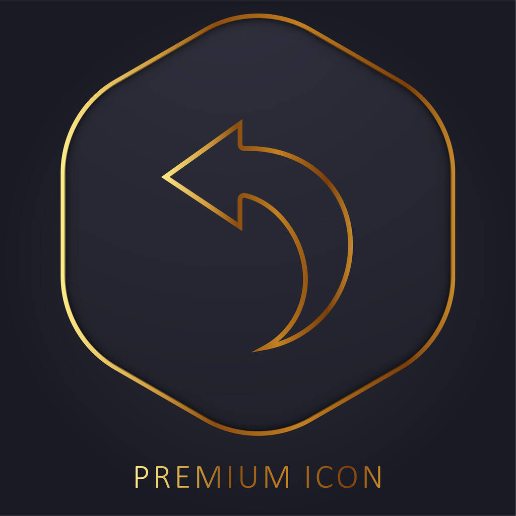 Πίσω βέλος χρυσή γραμμή premium λογότυπο ή εικονίδιο - Διάνυσμα, εικόνα