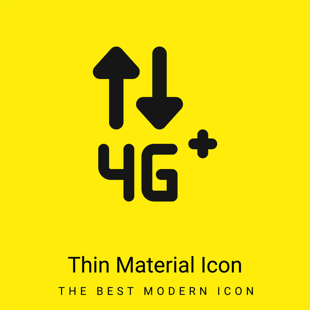 icône matérielle jaune vif minimale de 4g - Vecteur, image
