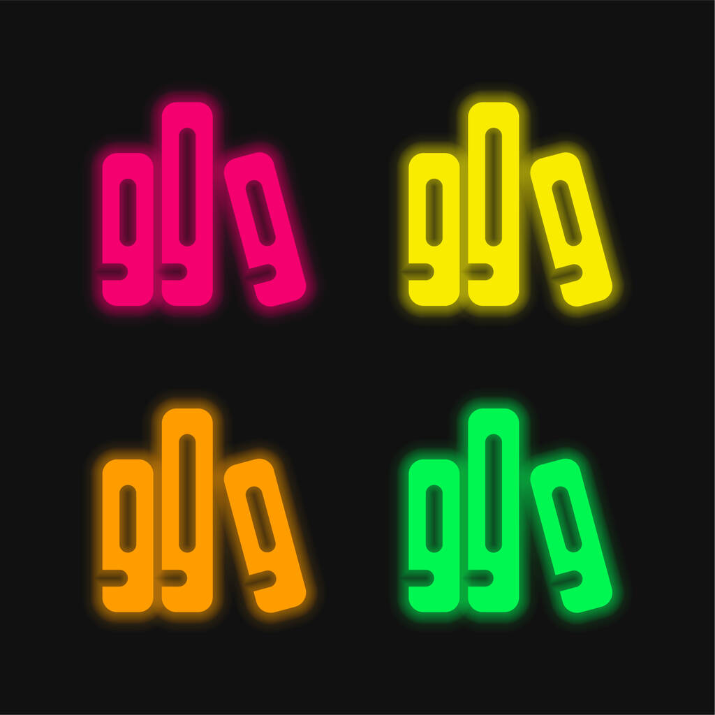 Arkisto neljä väriä hehkuva neon vektori kuvake - Vektori, kuva