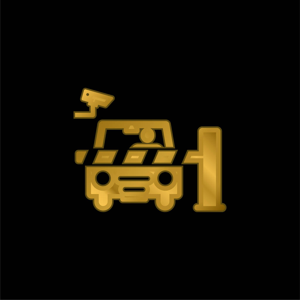 Бар'єрний золотий металевий значок або вектор логотипу
 - Вектор, зображення