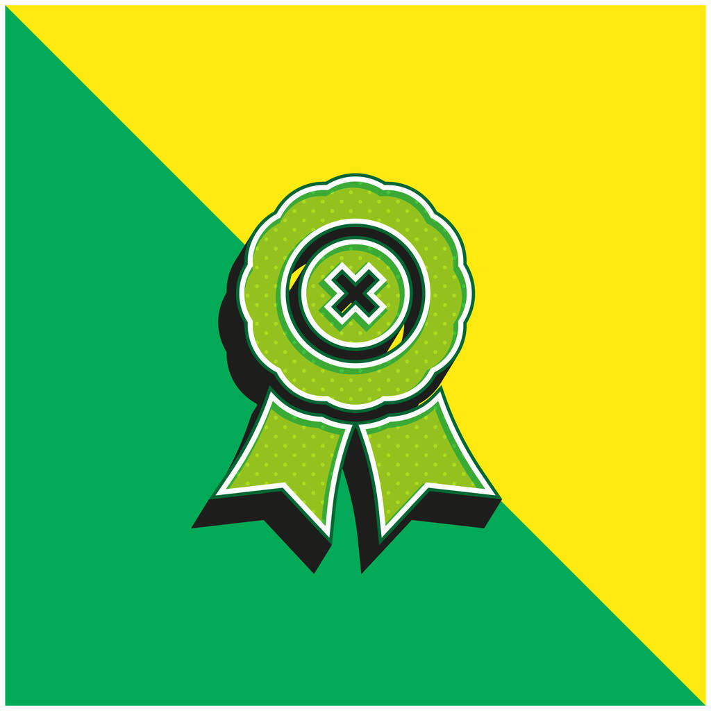 Bad Review Zöld és sárga modern 3D vektor ikon logó - Vektor, kép