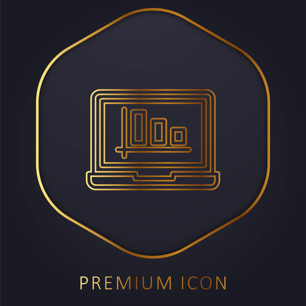 Analyse gouden lijn premium logo of pictogram - Vector, afbeelding
