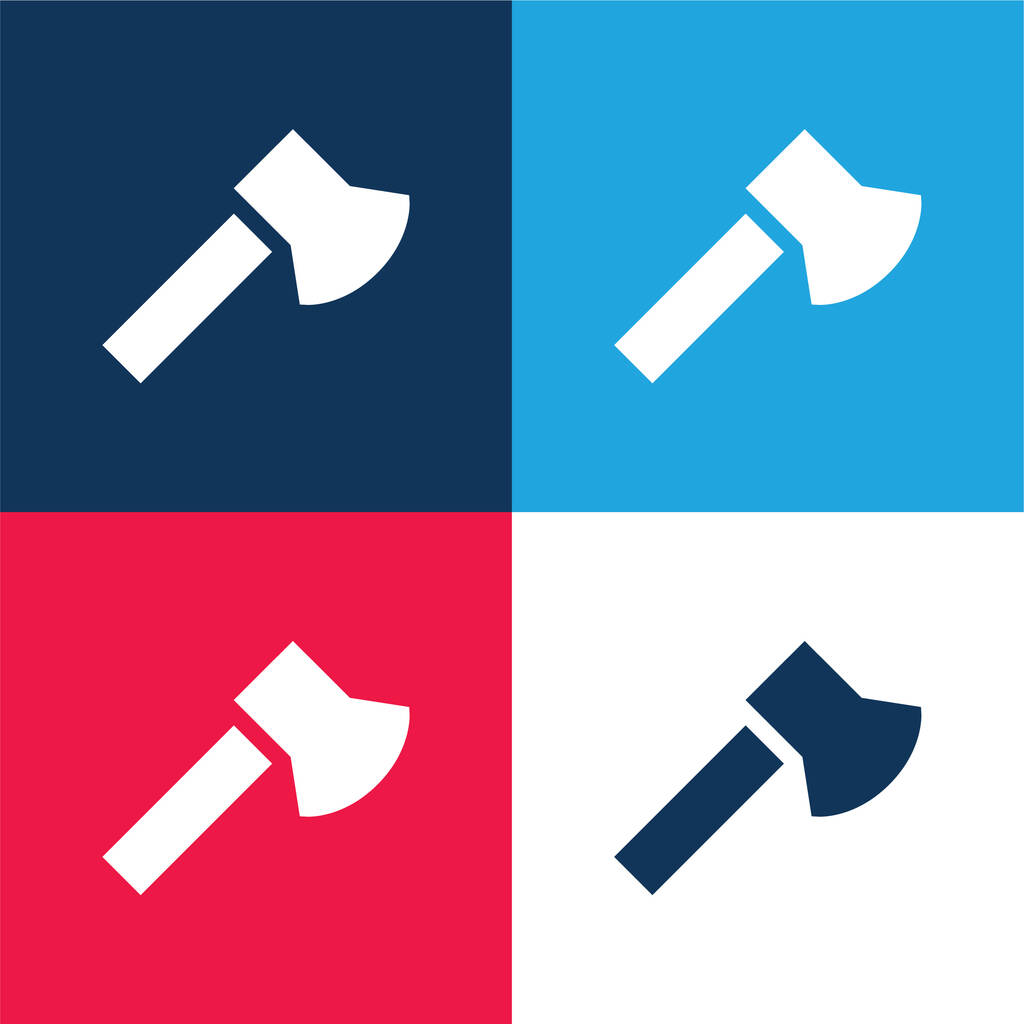 Ax blau und rot vier Farben minimalen Symbolsatz - Vektor, Bild