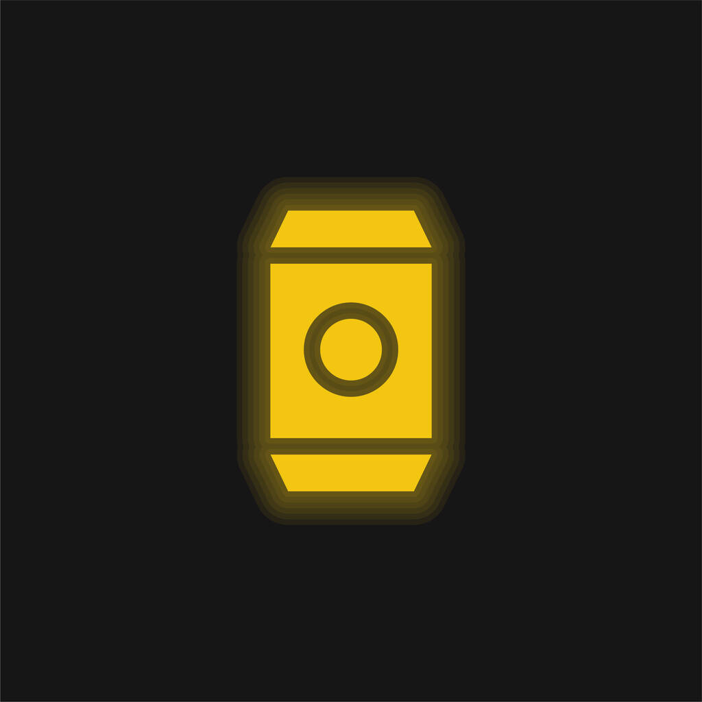 Bebida amarillo brillante icono de neón - Vector, Imagen