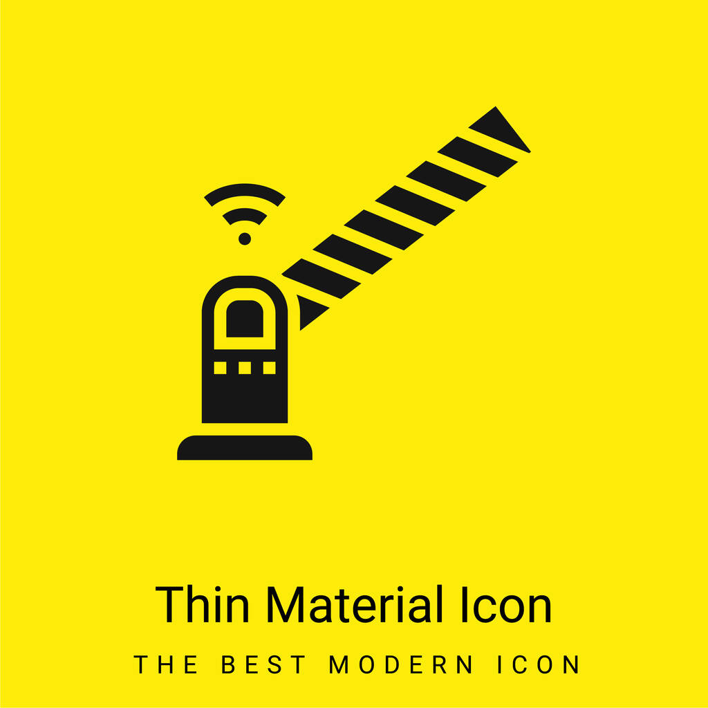 Barrera mínima icono de material amarillo brillante - Vector, imagen