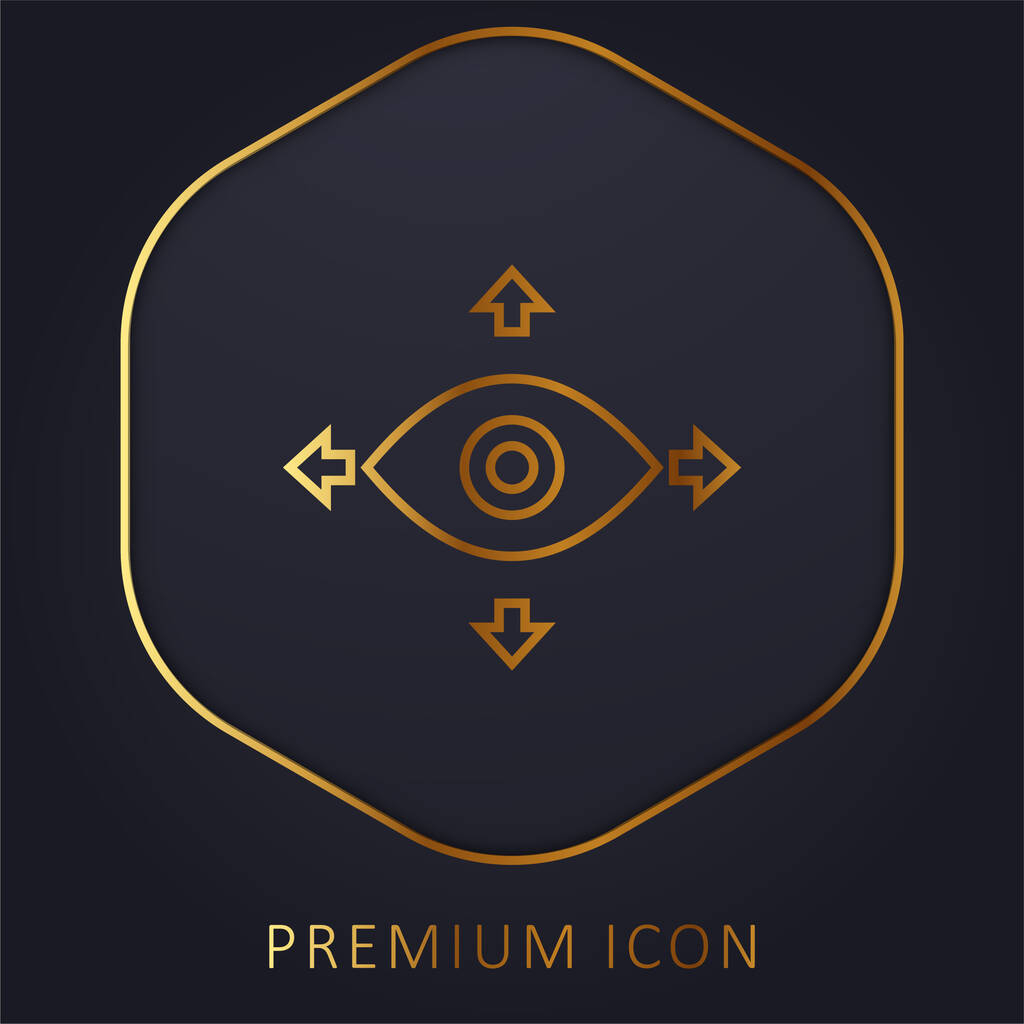 360 Görünüm Altın Hat prim logosu veya simgesi - Vektör, Görsel
