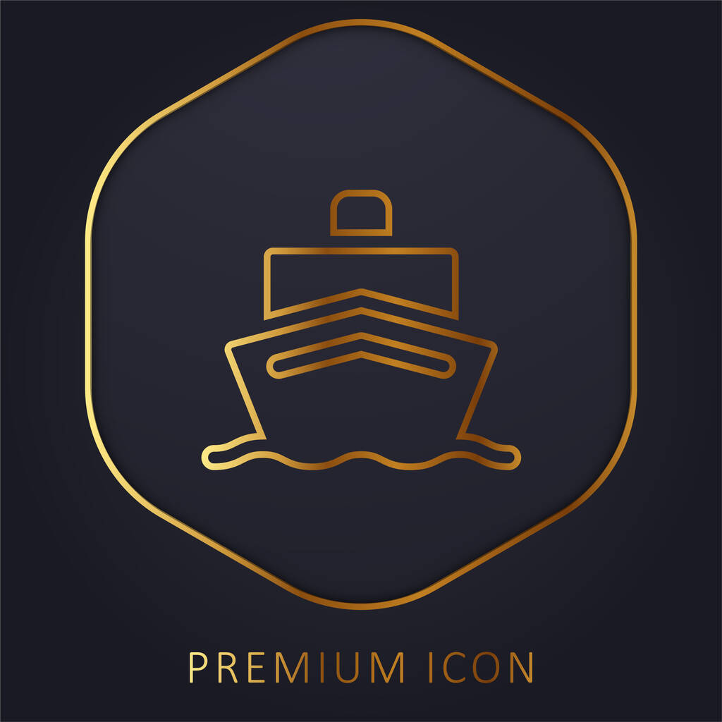 Boat golden line premium logo or icon - Vector, Image