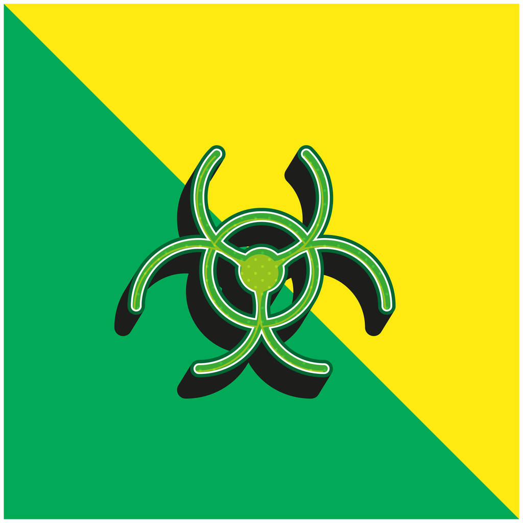 Biohazard Verde y amarillo moderno vector 3d icono del logotipo - Vector, imagen