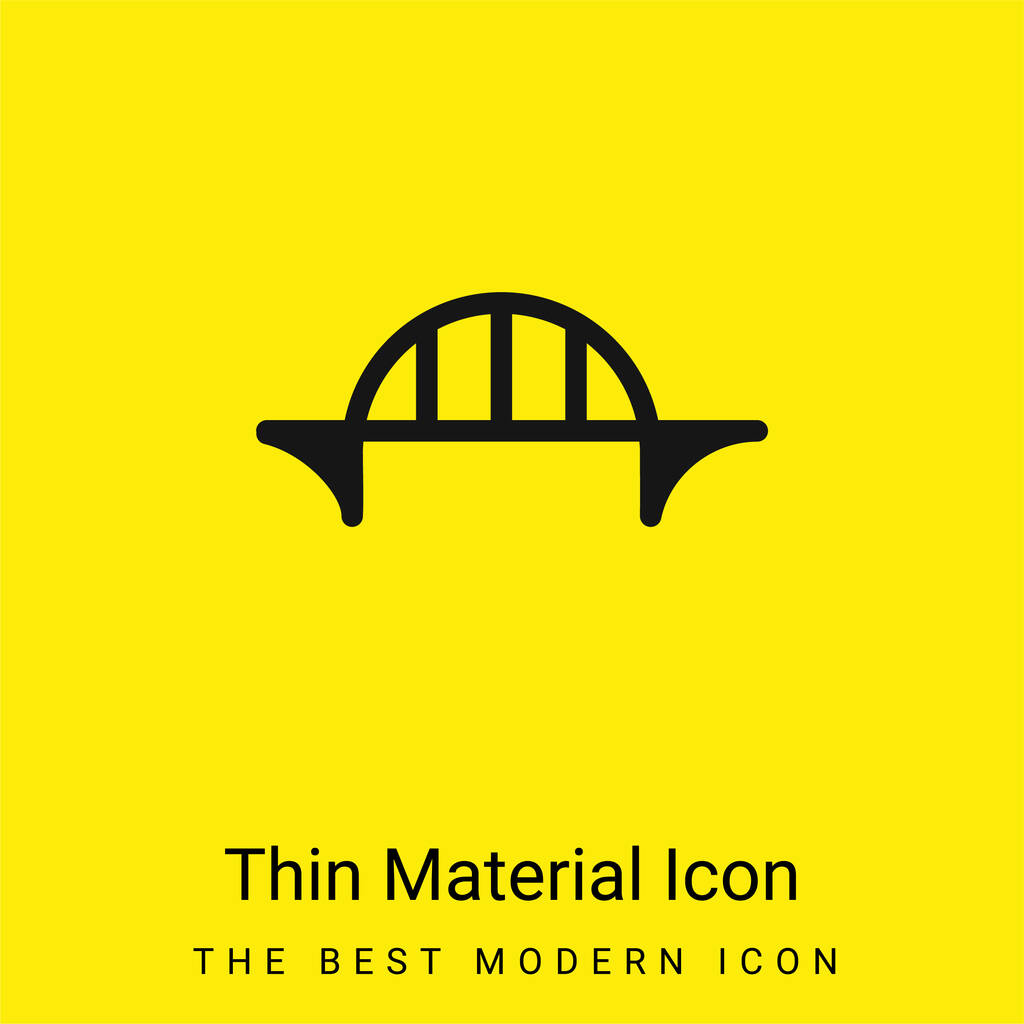 Brug minimaal helder geel materiaal icoon - Vector, afbeelding
