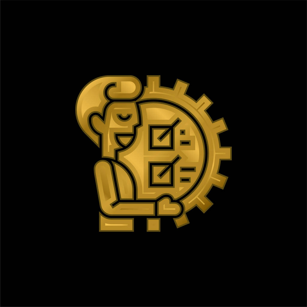 Ability gold plated metalic icon or logo vector - Vector, Image